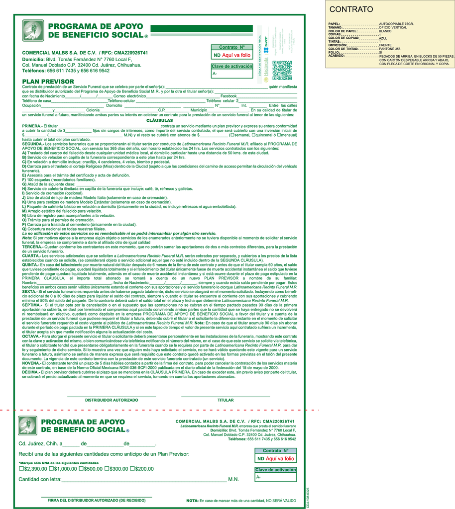 Solicitud contrato cracso verde