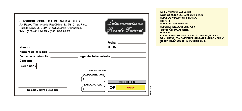 Recibo latinoamericana of