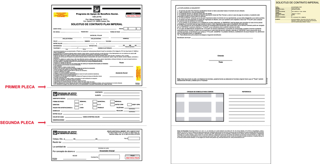 Solicitud de contrato plan imperial tinta negra
