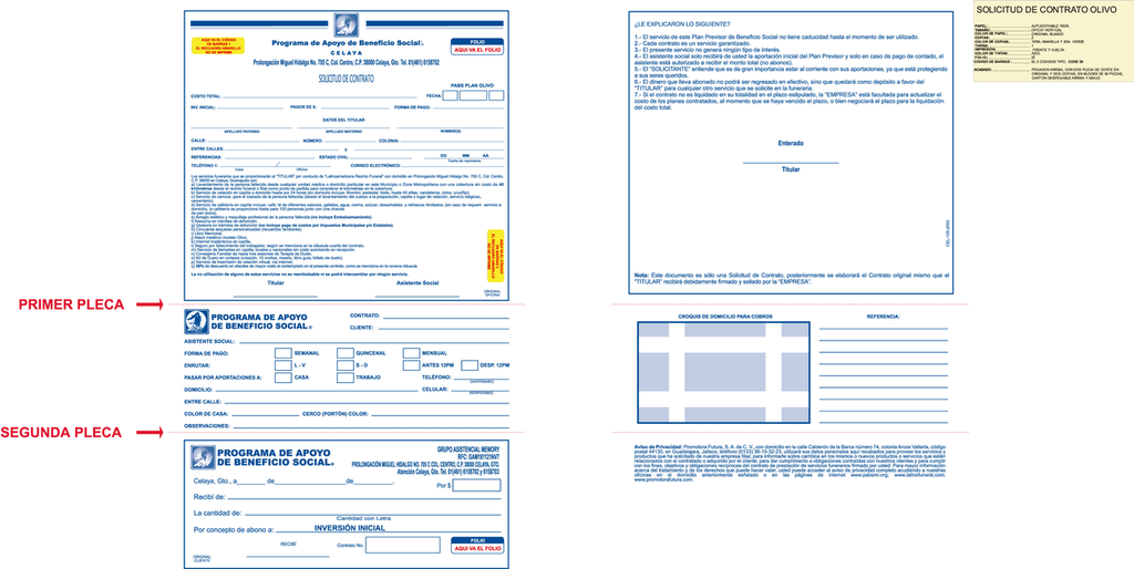 Solicitud de contrato plan olivo azul