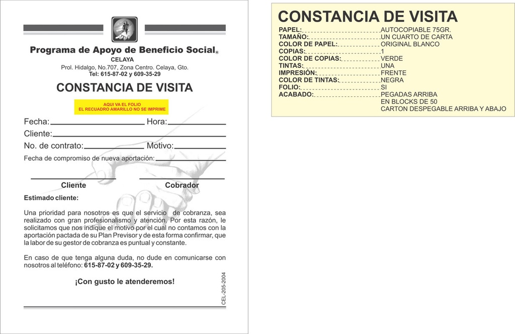 Constancia de visita