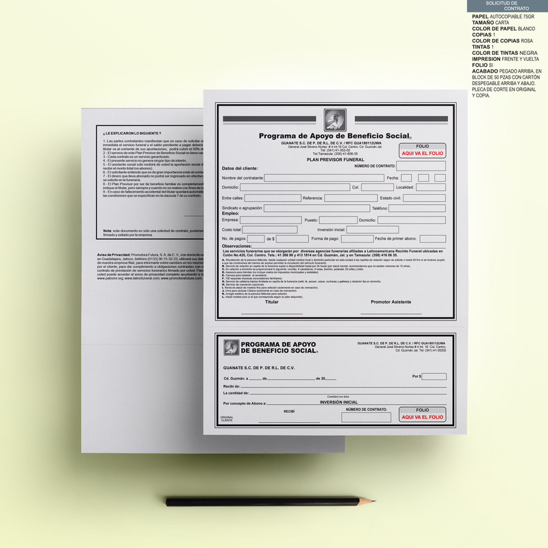 Solicitud de contrato Guanate