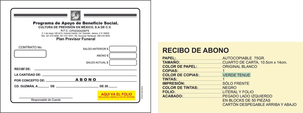 Recibo de Abono CPM