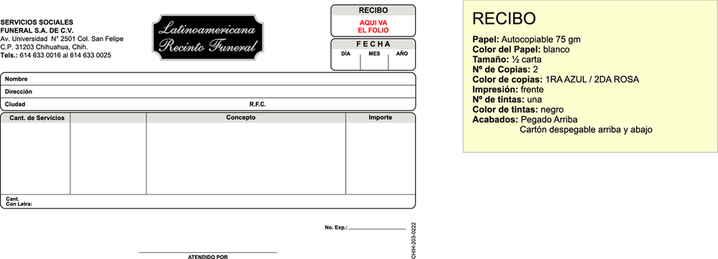 Recibo de servicio