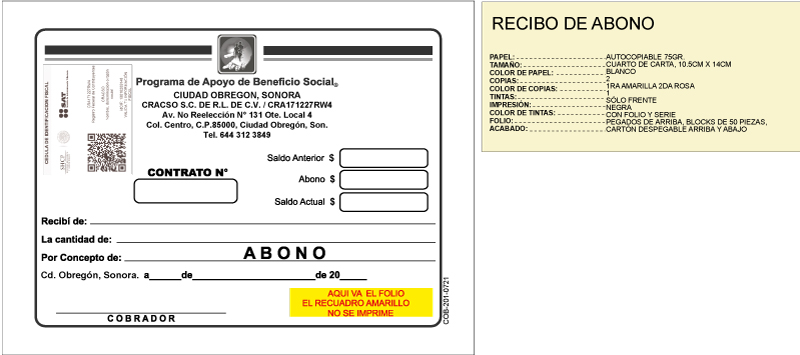 Recibo de Abono CRACSO