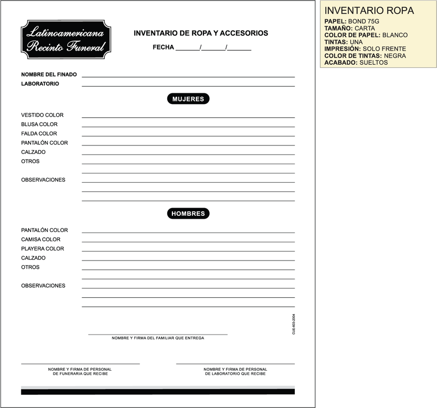 Inventario de ropa