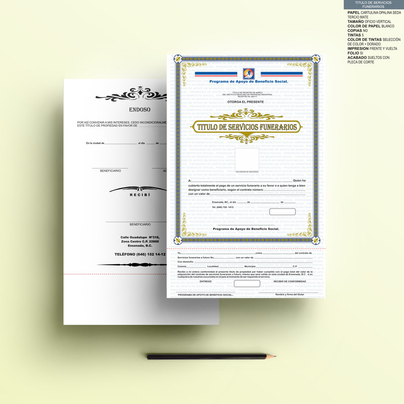 Titulo de servicios fuenerarios