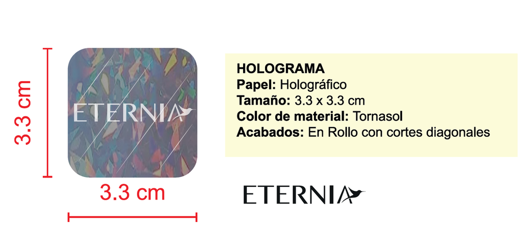 Holograma para titulo Eternia
