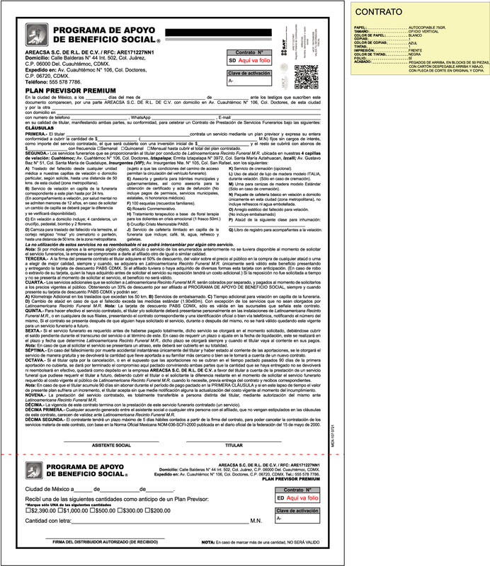 Contrato Premium Cuauhtemoc