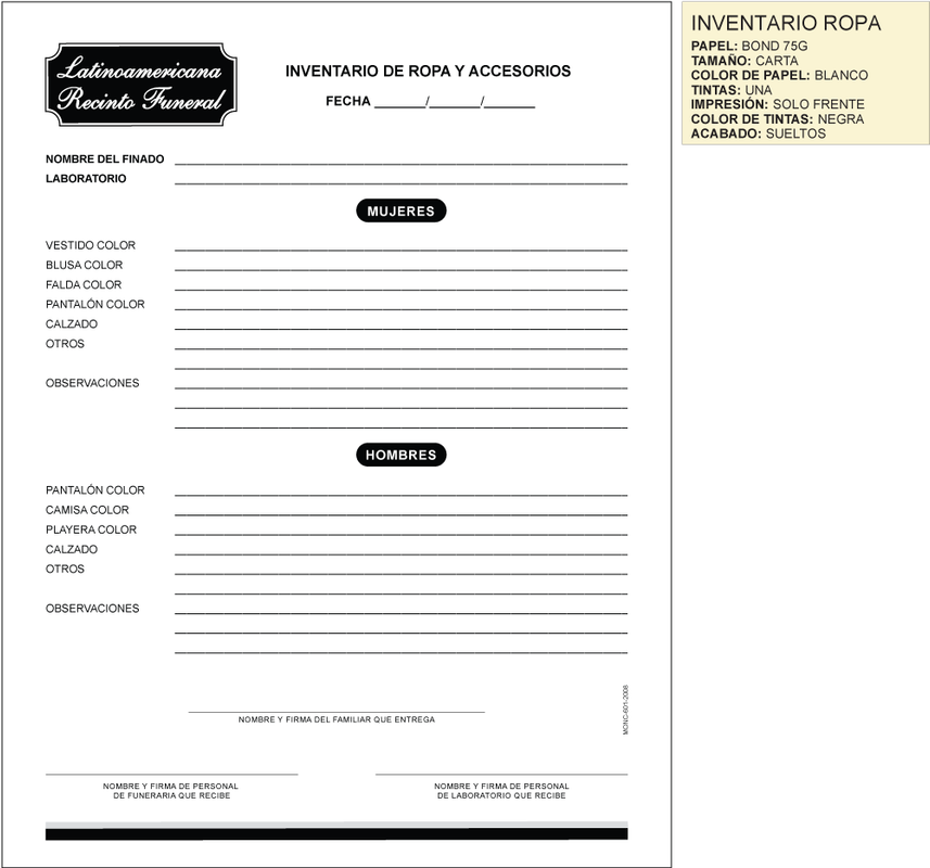 Inventario de ropa