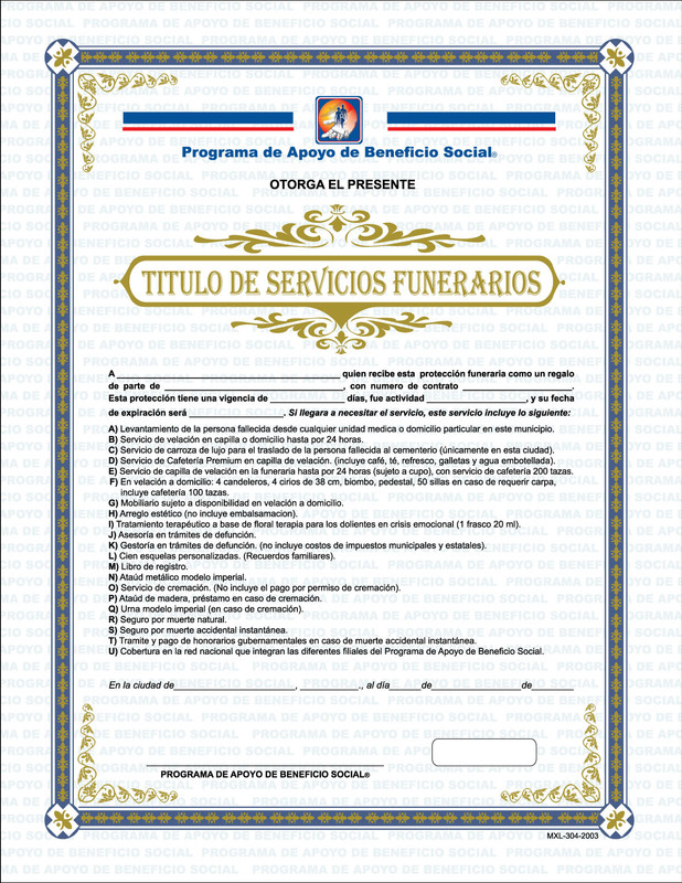 Título de servicio para beneficiarios