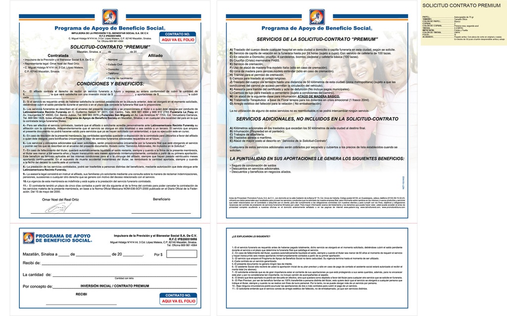 Solicitud contrato plan previsor premium