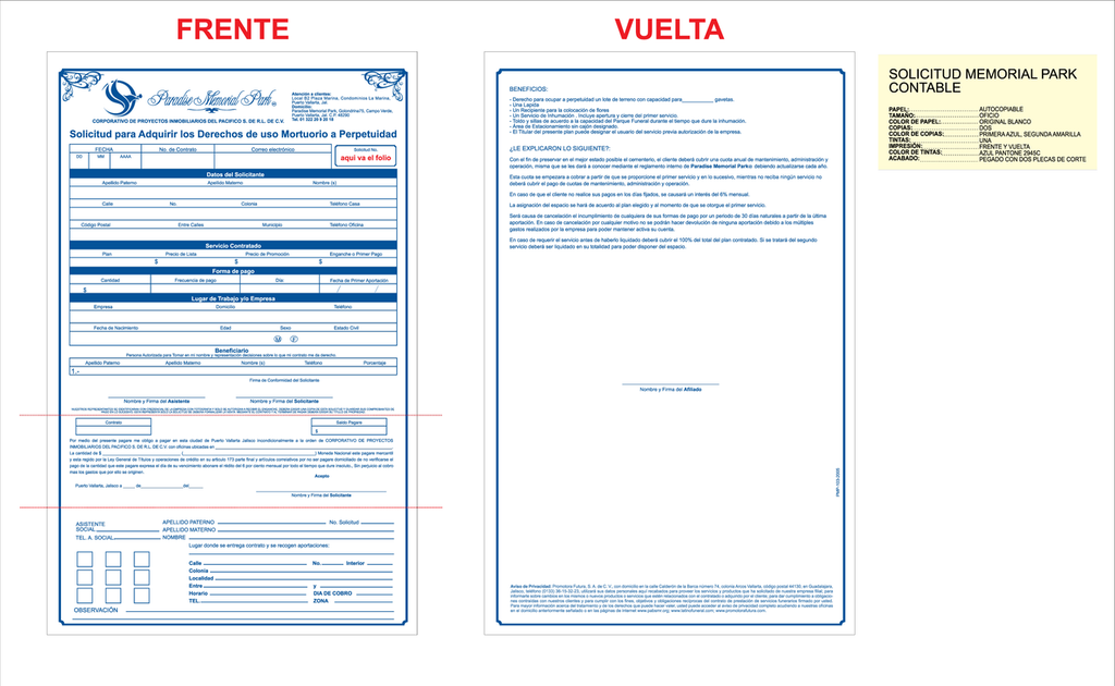 Solicitud memorial park contable