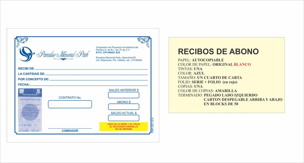 Recibo de abono PMP