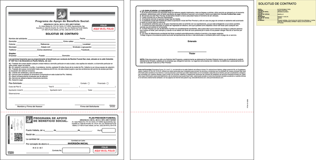 Solicitud de contrato AREACSA