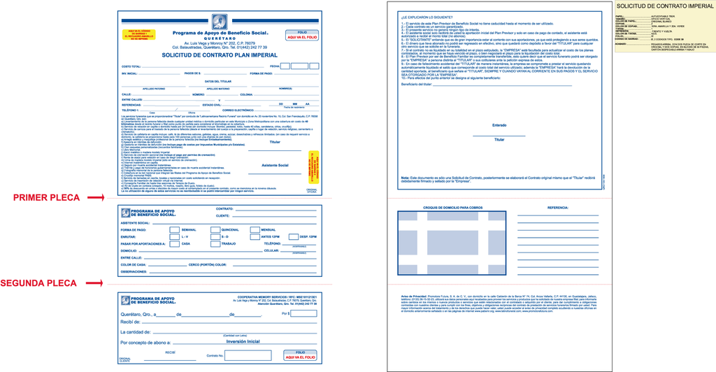 Solicitud de contrato plan imperial tinta azul