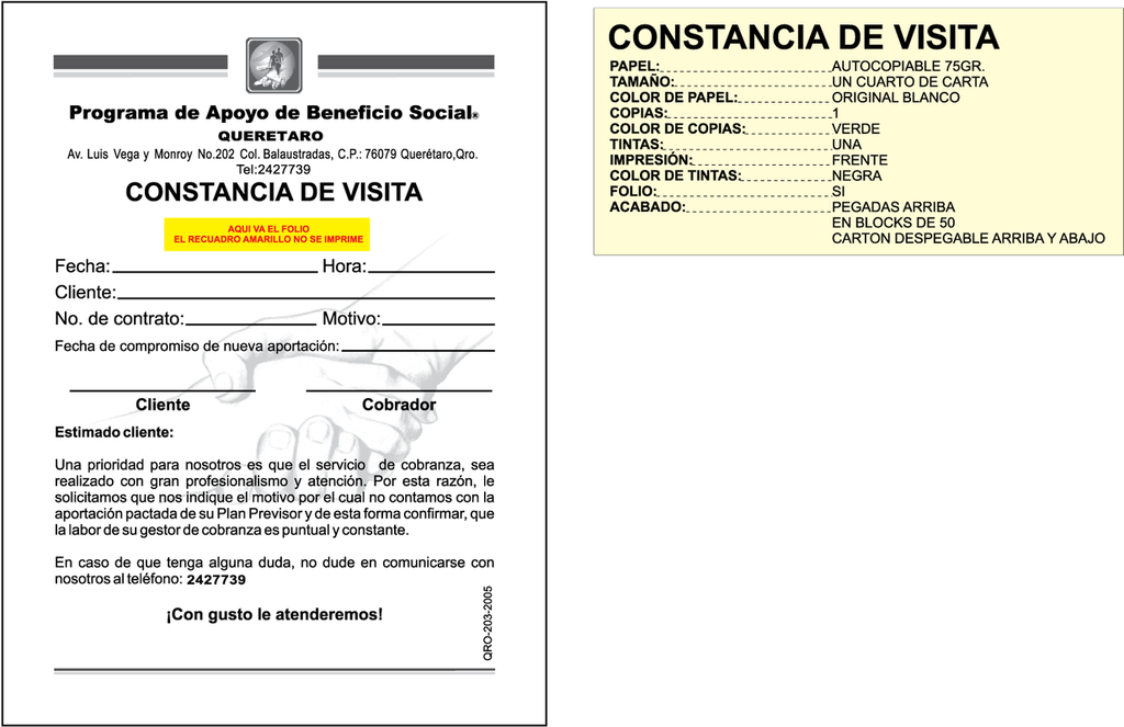 Constancia de visita