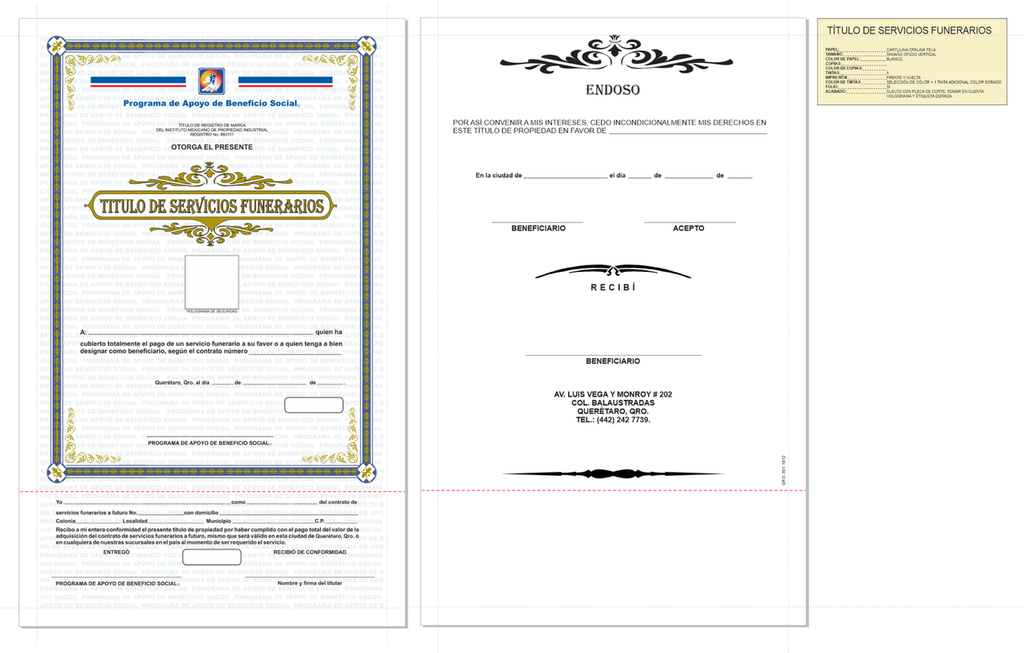 Titulo de servicios funerarios