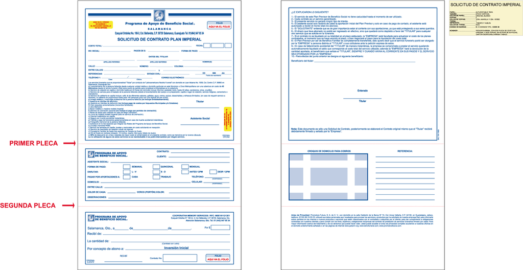 Solicitud de contrato plan imperial tinta azul