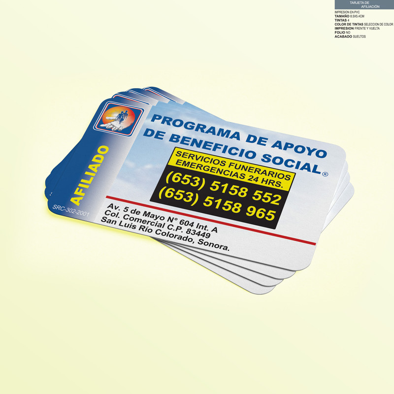 Tarjeta de afiliacion