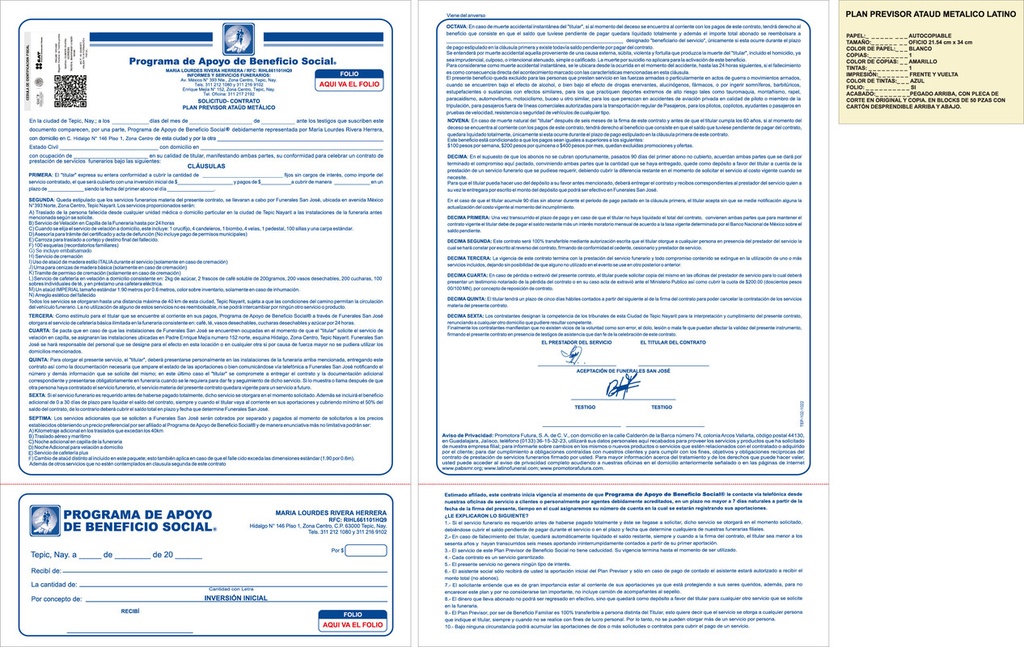 Solicitud Contrato Plan Previsor Met. LR AZ