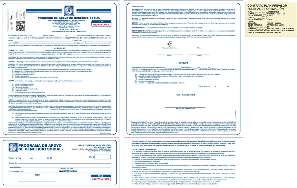 Solicitud Contrato Cremacion Lourdes Rivera Tin