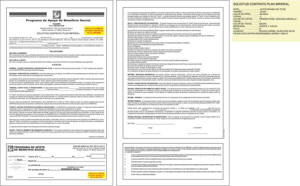 Solicitud Contrato Plan Imperial PAAF del Norte