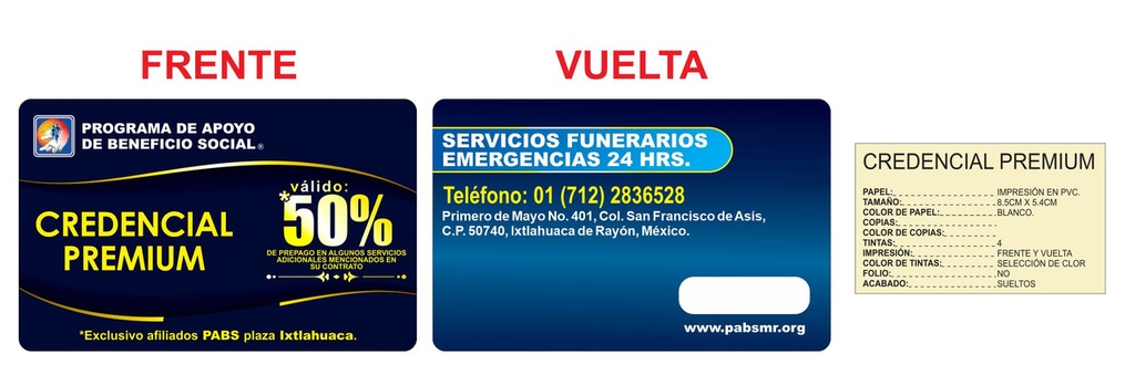 Credencial premium Ixtlahuaca
