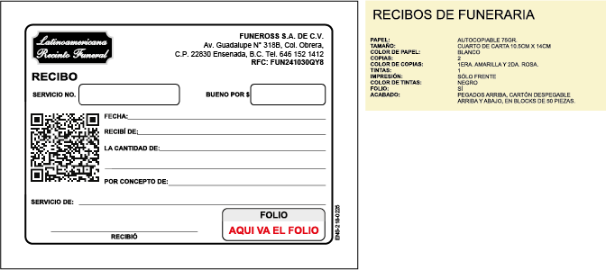 Recibo de cobro LRF FNSENS