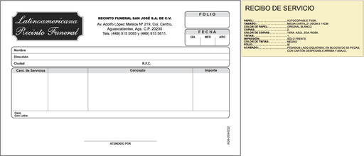 [AGS-203] Recibo de servicios