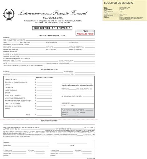 [CDJ-107] Solicitud de servicio