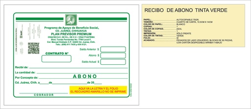 [CDJ-202] Recibo de abono premium CRACSO verde