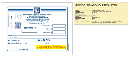 [CDJ-204] Recibo de abono premium CRACSO azul