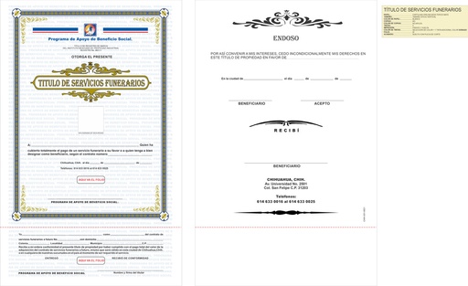 [CHIH-301] Título de servicios funerarios