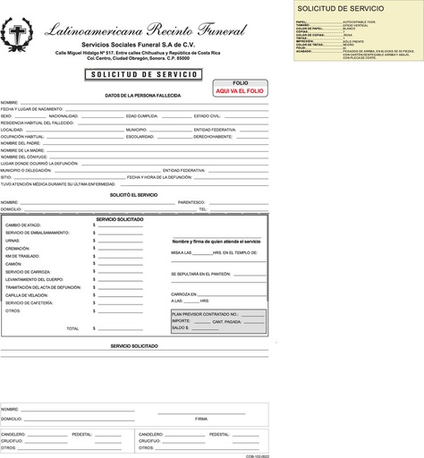 [COB-102] Solicitud de servicios