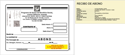 [COB-201] Recibo de Abono CRACSO