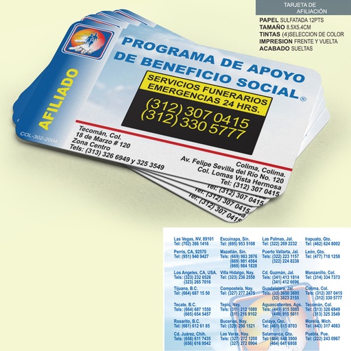 [COL-302] Tarjeta de afiliacion