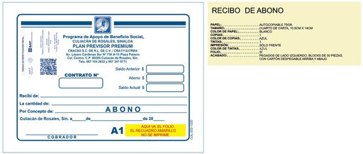 [CUL-202] Recibo de abono CRACSO