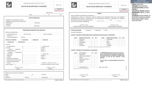 [ENS-109] Solicitud de servicios y acuerdos