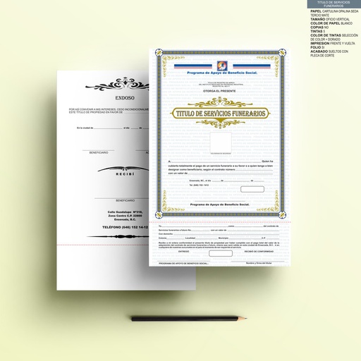 [ENS-303] Titulo de servicios fuenerarios