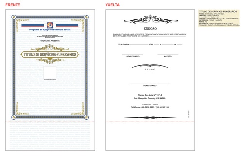 [GDL-301] Titulo de servicios funerarios