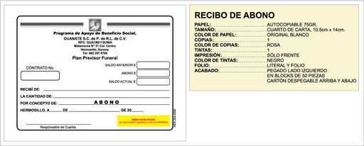 [HER-204] Recibo de abono guanate