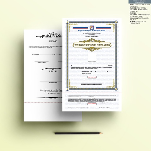 [HER-301] Título de Servicios Funerarios