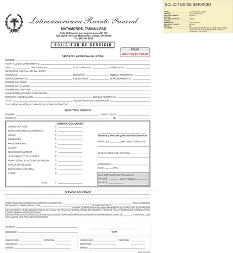[MAT-102] Solicitud de servicio