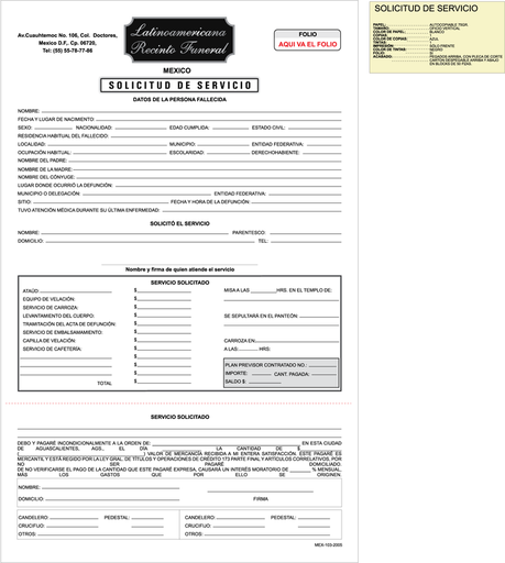 [MEX-103] Solicitud de servicio