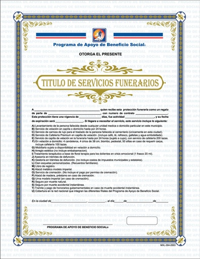 [MXL-304] Título de servicio para beneficiarios