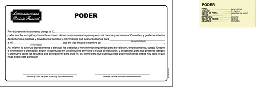 [PF-673] Poder Servicios Funerarios