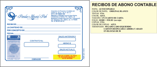 [PMP-201] Recibo de abono PMP