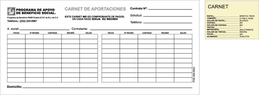 [PUE-202] Carnet de pago