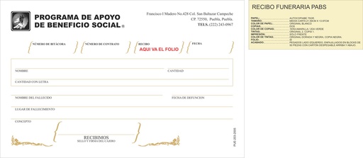 [PUE-203] Recibo funeraria PABS